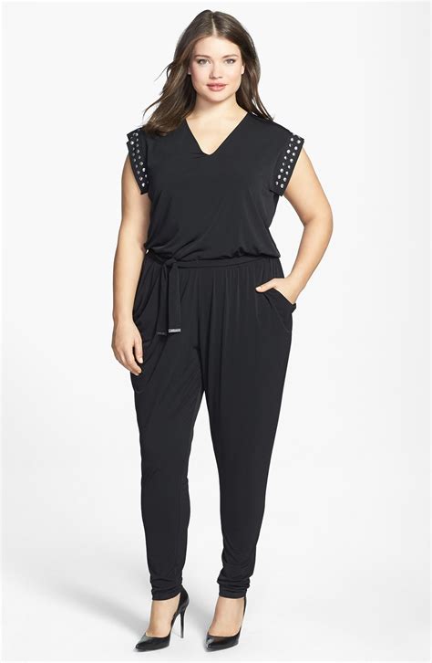 michael kors jumpsuit plus size|michael kors denim jumpsuit.